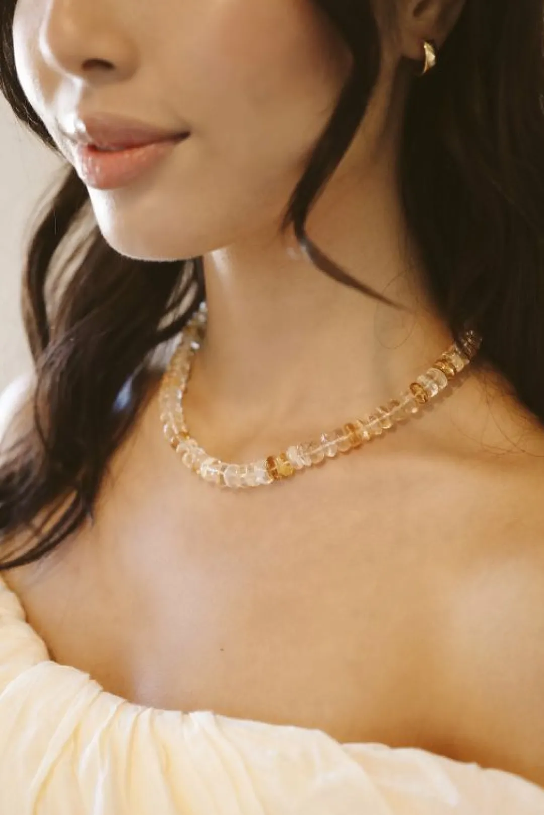 Brinker & Eliza Citrine And 14K Gold Necklace