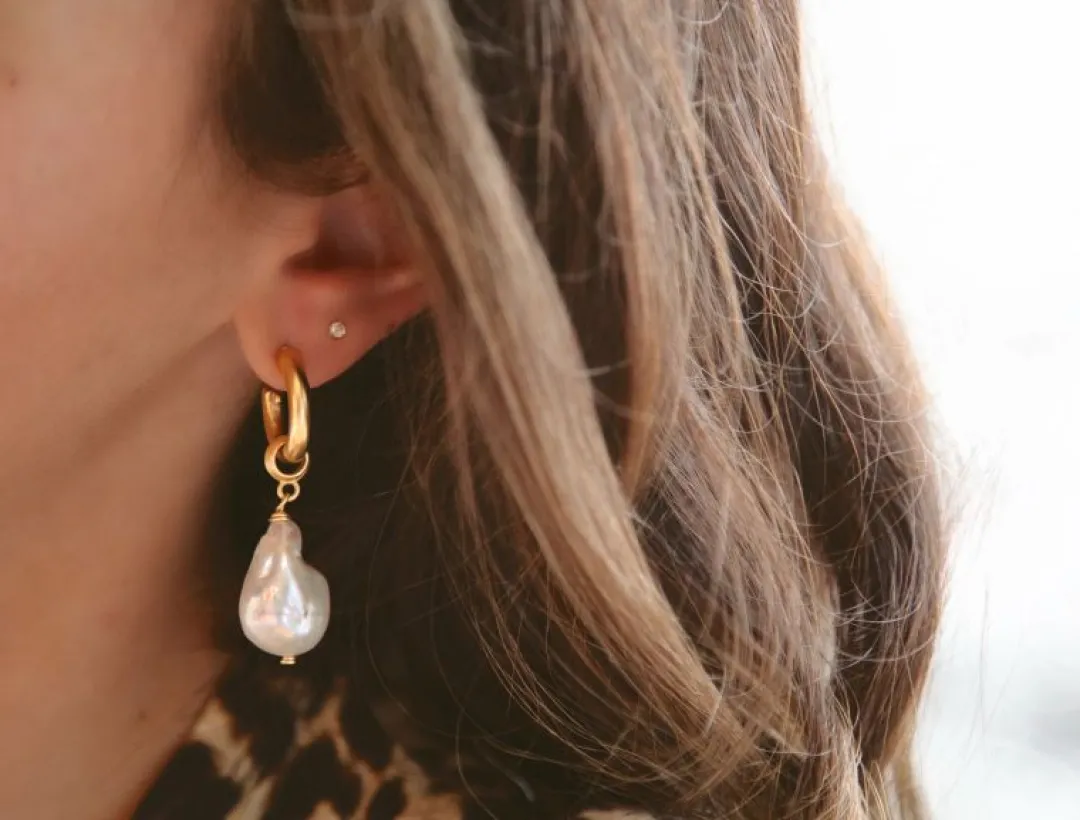 Brinker & Eliza Favorite Pearl Hoops