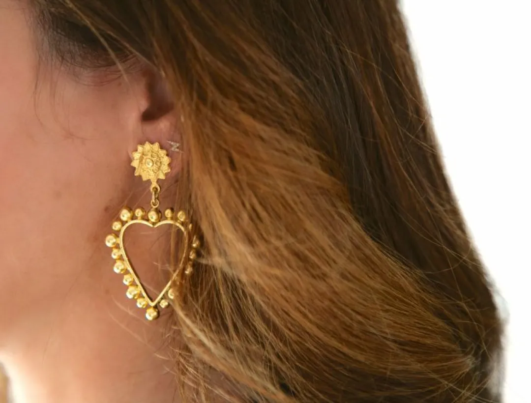 Brinker & Eliza Heart Of Gold Earrings